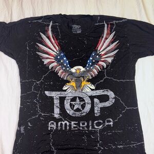 Top America Graphic Tee with Eagle Design